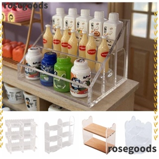 Rosegoods1 ชั้นวางเครื่องสําอาง ขนาดมินิ สเกล 1/6 1/12 สําหรับตกแต่งบ้านตุ๊กตา พร็อพถ่ายรูป