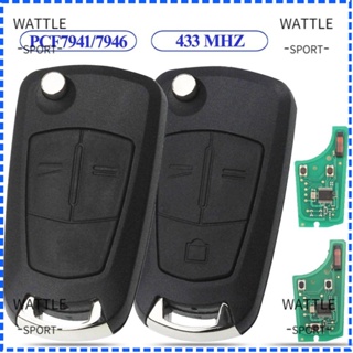 Wattle กุญแจรีโมตรถยนต์ 2/3 ปุ่ม PCF7941/7946 433MHZ สําหรับ Opel Vauxhall Astra H Zafira B Corsa D Vectra C Car