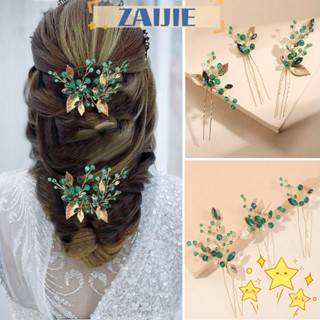 Zaijie24 3 ชิ้น / เซต กิ๊บติดผมเจ้าสาว งานแต่งงาน คริสตัล พลอยเทียม ส้อมผม