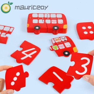 Mauriceoya เกมกระดานจิ๊กซอว์ไม้ปริศนา ของเล่นเสริมการเรียนรู้คณิตศาสตร์ Montessori Logical Thinking Match Board Game Number Interctive Gam