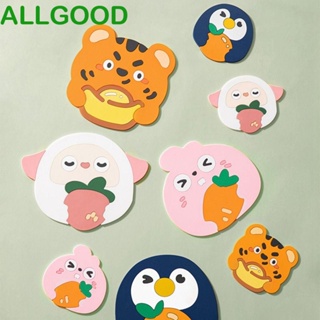 Allgoods แผ่นรองแก้วชา ซิลิโคน ฉนวนกันความร้อน ทนความร้อนสูง ลายการ์ตูนสัตว์น่ารัก สําหรับห้องครัว