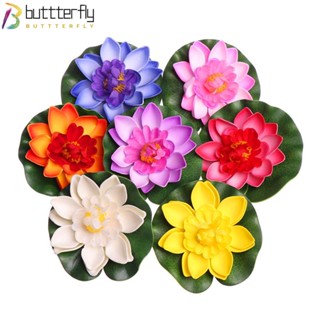 Buttterfly ดอกบัวประดิษฐ์ ใบบัว สีเขียว ขนาด 10 ซม. สําหรับตกแต่งบ้าน สระว่ายน้ํา