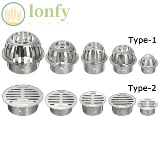 Lonfy ฝาครอบท่อระบายน้ํา ป้องกันฝน ทรงกลม สําหรับหลังคารถยนต์