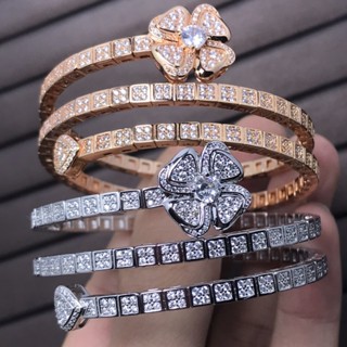 Seiko Gypsophila Windmill สร้อยข้อมือ สามวงกลม แบบยืดหยุ่น ประดับเพชรเต็ม NO.MT090722537538