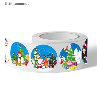 [little.coconut] สติกเกอร์ฉลาก ลาย Merry Christmas สําหรับติดตกแต่งบรรจุภัณฑ์ 500 ชิ้น