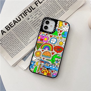 Casetify X Doodles by Matthew Langille เคสโทรศัพท์มือถือ PC แบบแข็ง กระจกสีเงิน กันกระแทก สําหรับ iPhone 15 14 13 12 11 Pro MAX IX XS MAX XR 6 6s 7 8 Plus