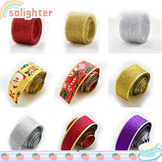 Solighter ริบบิ้นโบว์ กลิตเตอร์ สําหรับตกแต่งต้นคริสต์มาส งานแต่งงาน ห่อของขวัญ