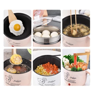 หม้อไฟฟ้า หม้อไฟฟ้าอเนกประสงค์ หม้อนึ่งไฟฟ้ หม้อไฟฟ้าขนาดเล็ก หม้อนึ่งไฟฟ้า หม้อเด็กหอ ต้ม ผัด อุ่น ตุ๋น นึ่ง ขนาด18ซม