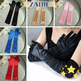 Zaijie24 ถุงมือผ้าซาติน เครื่องแต่งกายคอสเพลย์ สําหรับงานปาร์ตี้