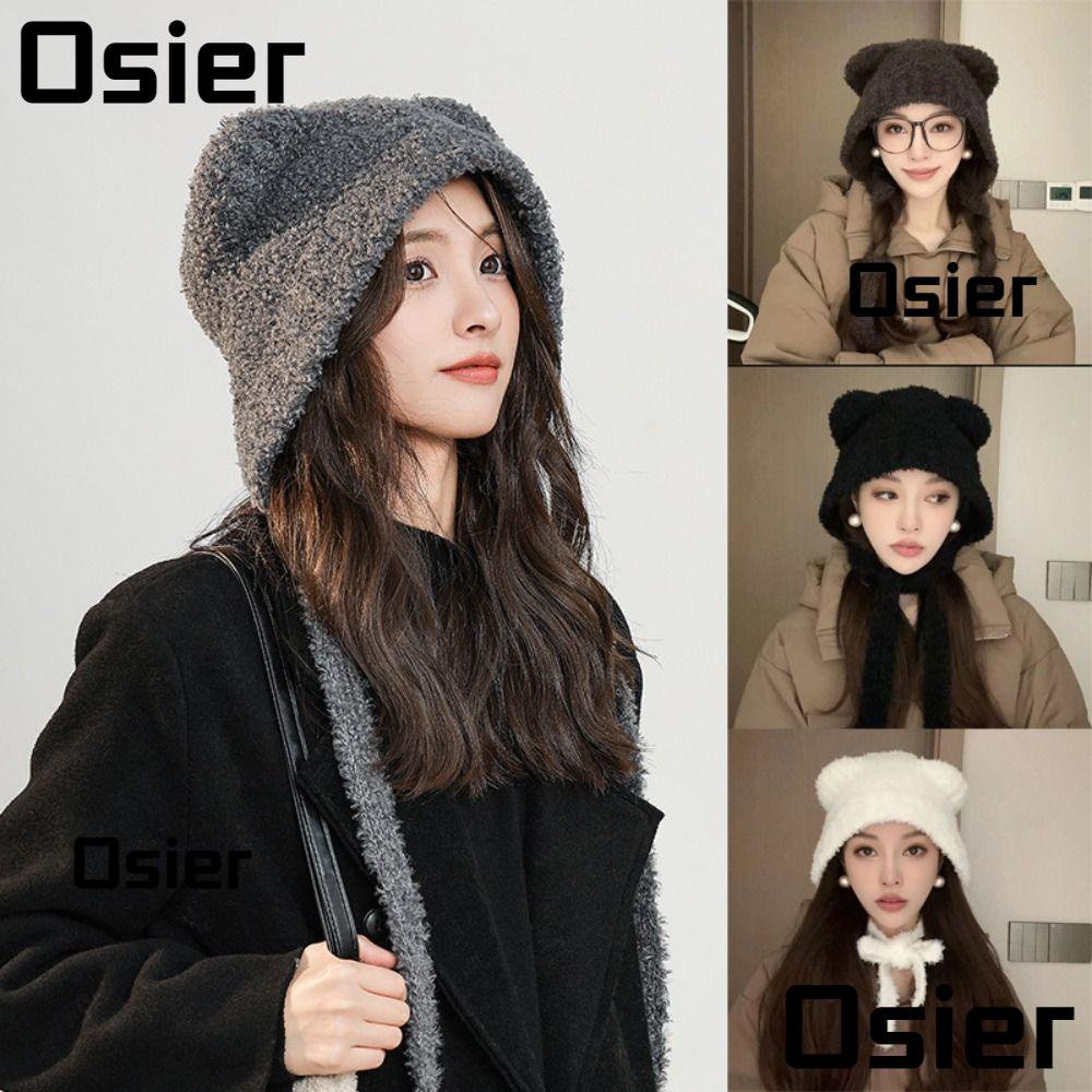 Osier1 หมวกถัก ป้องกันหู สไตล์ฮิปฮอป ญี่ปุ่น เหมาะกับฤดูหนาว ฤดูใบไม้ร่วง สําหรับผู้หญิง Y2K