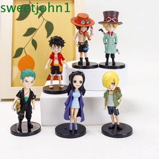 Sweetjohn โมเดลฟิกเกอร์ Luffy Ace Roronoa ของเล่น สําหรับเก็บสะสม ตั้งโต๊ะ