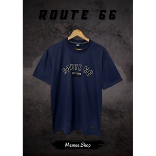 [S-5XL](ROUTE66) Cotton USA สกรีนกำมะหยี่นำเข้า งานแบรนด์ชนช๊อป