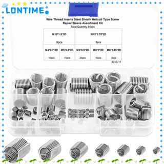 Lontime ปลอกสกรูเกลียว สเตนเลส 304 หลายขนาด สําหรับซ่อมแซมสายไฟรถยนต์ 84 ชิ้น