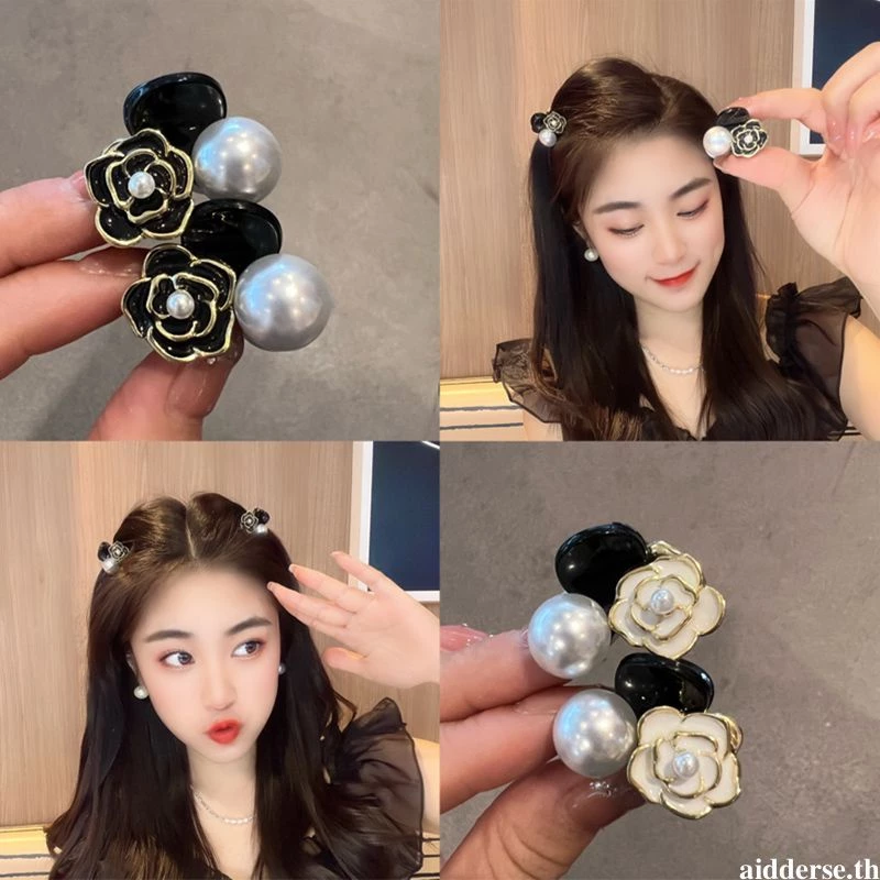 💌💌เวอร์ชั่นเกาหลี ย้อนยุค ดอกคามิเลีย เครื่องประดับผม ผู้หญิง หรูหรา เบา ขนาดเล็ก ระดับไฮเอนด์ ฉลาม คลิป -