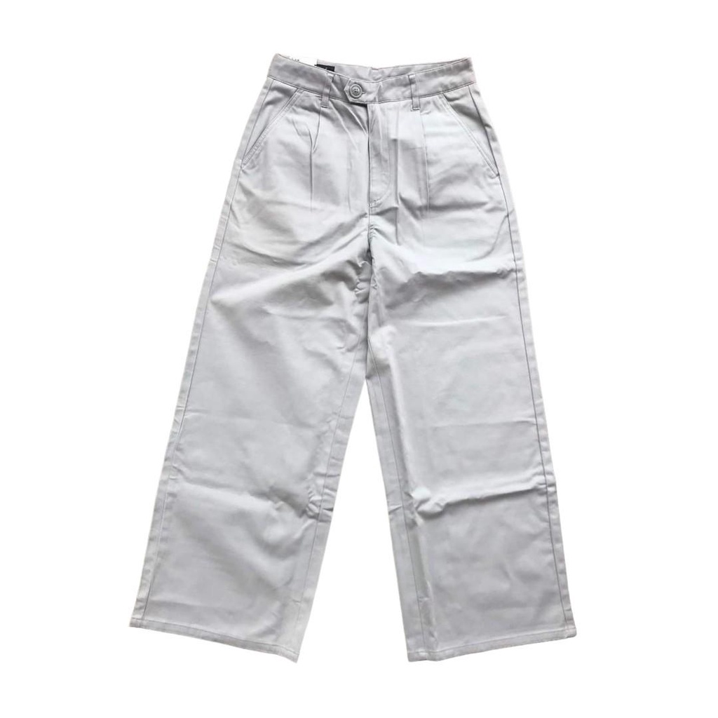 LEE Seasonal Wide Leg กางเกงขายาวผู้หญิง ทรงกระบอก เอวสูง ผ้ายืด เป้าซิป ใส่สบาย ของแท้จากช็อป