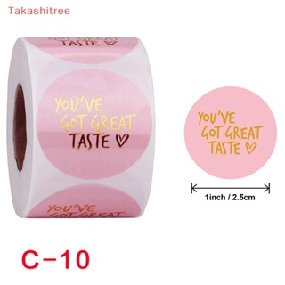 (Takashitree) สติกเกอร์ฉลาก Thank You สีชมพู สําหรับติดตกแต่งเครื่องเขียน 500 ชิ้น