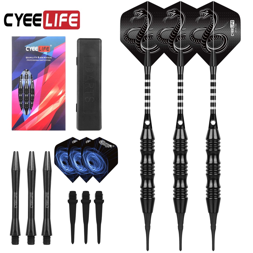 CyeeLife 20g 3pcs Tip Darts Aluminum Shaft  Electronic Plastic Dartboard Indoor Outdoor Games Family