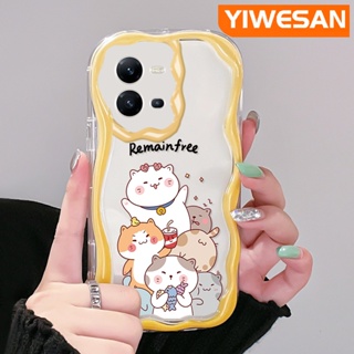 เคสโทรศัพท์มือถือแบบนิ่ม ใส กันกระแทก ลายการ์ตูนแมว สําหรับ VIVO V25 5G V25E X80 Lite V21E Y73 2020