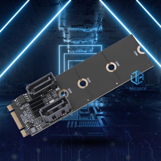 Ngff M2 NVME เป็น SATA3.0 อะแดปเตอร์การ์ด M.2 Key-M PCIE NVME เป็นการ์ดไรเซอร์ Dual SATA 3.0 JMB582 PCIE 3.0 [Missece.th]