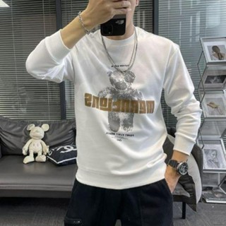 เสื้อกันหนาวลําลอง คอกลม แบบสวมหัว ทรงหลวม สไตล์สตรีท แฟชั่นฤดูใบไม้ผลิ และฤดูใบไม้ร่วง สําหรับผู้ชาย 2023