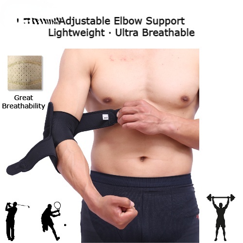 รองรับข้อศอกแบบปรับได้ (1 ชิ้น) Light & Slim Tennis Elbow Support Medical Elbow Brace Elbow Wrap Str