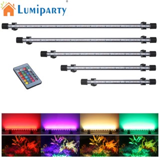 Lumiparty โคมไฟ Led รูปตู้ปลา ความสว่างสูง กันน้ํา หลากสี พร้อมรีโมตคอนโทรล สําหรับตกแต่งตู้ปลา