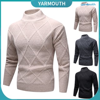 Yyr--เสื้อสเวตเตอร์ถัก คอเต่า ครึ่งตัว เข้ารูป กันความหนาว สีพื้น แฟชั่นฤดูใบไม้ร่วง ฤดูหนาว สําหรับผู้ชาย