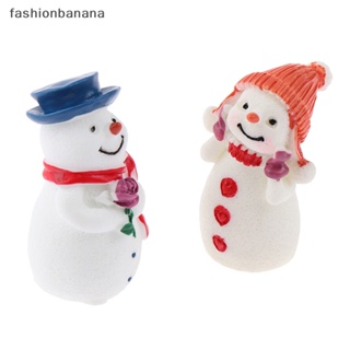 [fashionbanana] ตุ๊กตาฟิกเกอร์เรซิ่น รูปปั้นคู่คริสต์มาส ขนาดเล็ก สําหรับตกแต่งสวน DIY 1 คู่