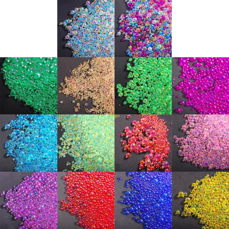 Flgo ลูกปัดเรซิ่น UV ขนาดเล็ก สําหรับตกแต่งเล็บ DIY 50 กรัม