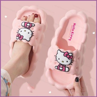 Sq2 Sanrio Kuromi Hello Kitty รองเท้าแตะ การ์ตูนน่ารัก รองเท้าแตะ DIY กันลื่น พื้นห้องนอน รองเท้า