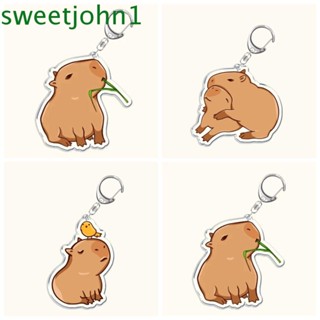 Sweetjohn พวงกุญแจอะคริลิคเรซิ่น รูปการ์ตูน Capybaras น่ารัก ของขวัญ สําหรับเด็กผู้หญิง