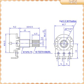 [Lslhj] โพเทนชิโอมิเตอร์ควบคุมระดับเสียงเพลายาว 18 มม. สําหรับไฟฟ้า 4 ชิ้น