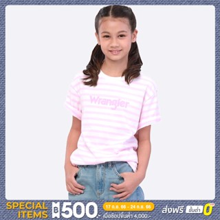 WRANGLER KIDS เสื้อยืดแขนสั้นเด็กผู้ชาย/เด็กผู้หญิง ทรง REGULAR รุ่น WK SC23UTSSC08 สีชมพู