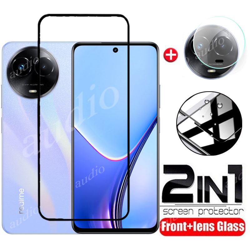 2in1 ฟิล์มกระจกนิรภัยกันรอยหน้าจอ HD นิ่ม กันรอยเลนส์กล้อง สําหรับ Realme 11x 11 5G NFC 4G 2023 Realme 11x11nfc x11 Realme11x Realme11 5G 4G – โปรปัง