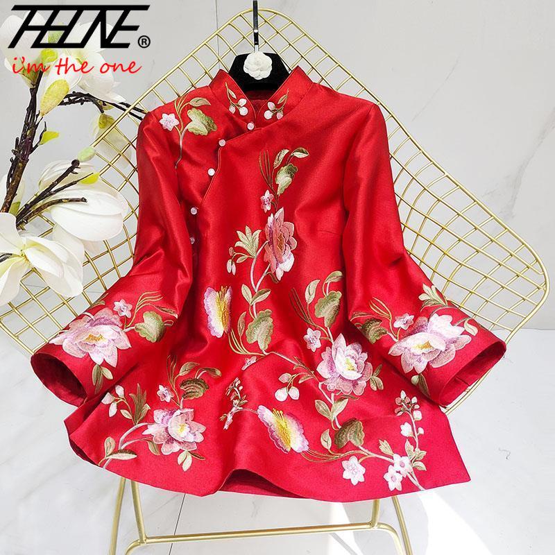 ฤดูใบไม้ร่วงฤดูหนาวฤดูใบไม้ผลิสไตล์จีนhanfu Qipaoเสื้อผ้าผู้หญิงเสื้อเสื้อBlusa Elegantเยาวชนผู้หญิงเสื้อVINTAGEเย็บปักถักร้อยสบายๆยืนปกCheongsamแขนยาว