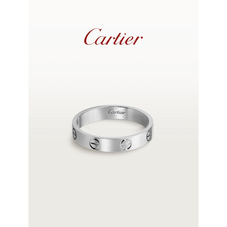 [พร้อมบรรจุภัณฑ์] Cartier Cartier LOVE Series แหวนแพลตตินัม รุ่นแคบ แหวนแต่งงาน ของขวัญคู่เดียว