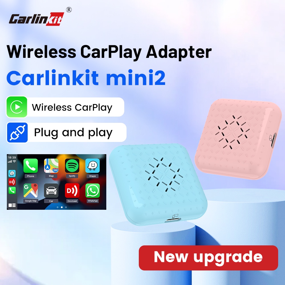 Carlinkit กล่อง CarPlay ไร้สาย ขนาดเล็ก พร้อมสายเชื่อมต่อบลูทูธ Wifi สําหรับรถยนต์