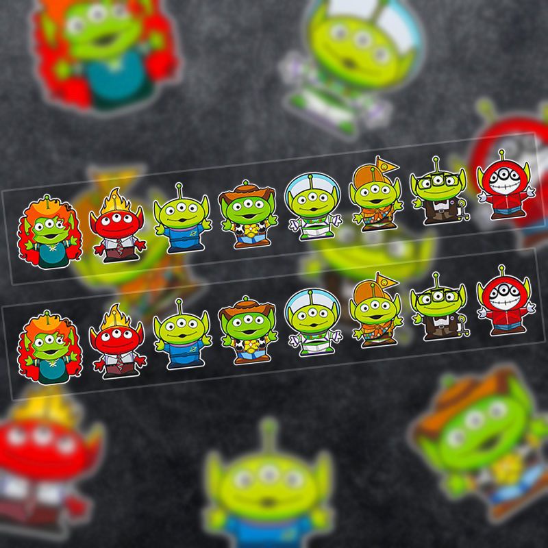 สติกเกอร์ ลายการ์ตูนเอเลี่ยน Toy Story สามตา กันน้ํา สําหรับติดตกแต่งหมวกกันน็อค รถจักรยานยนต์ไฟฟ้า