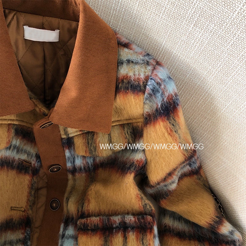 ทวีดแจ็คเก็ตผู้หญิงฤดูใบไม้ร่วงฤดูหนาวออกแบบ ซอก แจ็คเก็ตอ่อนโยนสไตล์ขี้เกียจลายสั้นหนาเบาะผ้านวมด้านบนฝรั่งเศส ผอมลง ดูหลวมอารมณ์ด้านบนสั้นแจ็คเก็ตด้า - รูปที่ 2