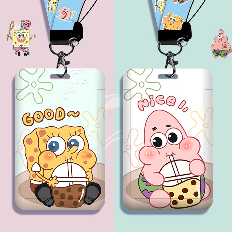ขายส่ง สพันจ์บ็อบ และ Pi Da Xing ที่ใส่บัตร การ์ตูนอะนิเมะ กันน้ํา ที่ใส่บัตร พร้อมเชือกเส้นเล็ก พวงกุญแจ ที่ใส่บัตรประจําตัวประชาชน