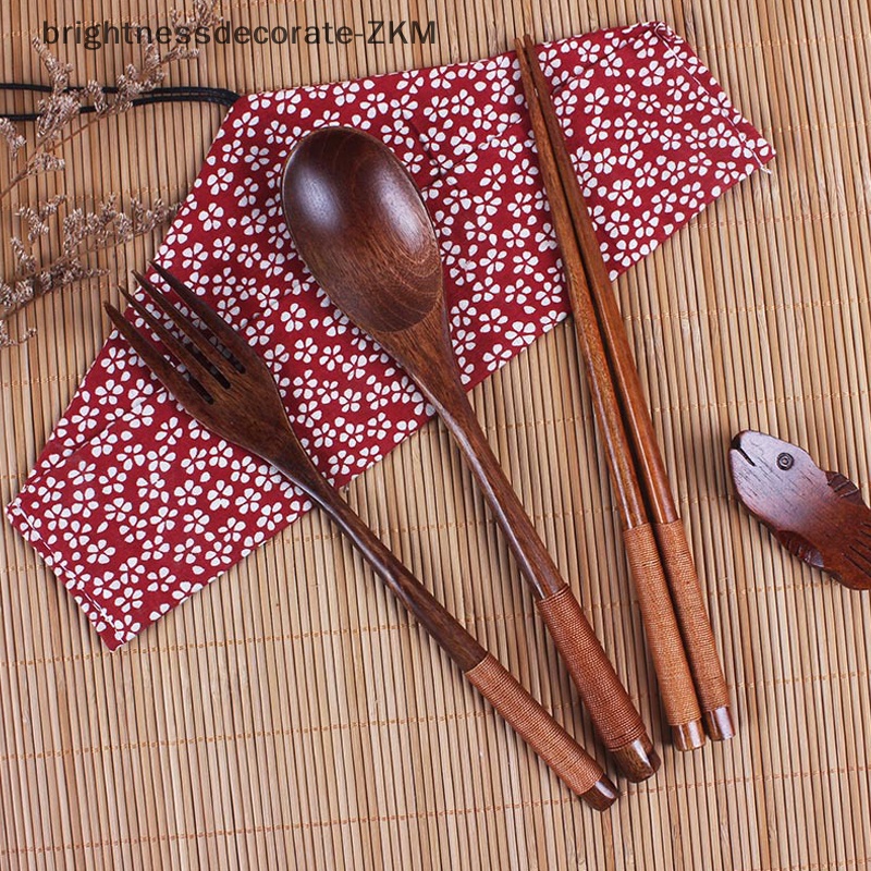 [Brightdecorate] ถุงใส่ช้อนส้อม แบบพกพา สไตล์ญี่ปุ่น ใช้ซ้ําได้ [TH]