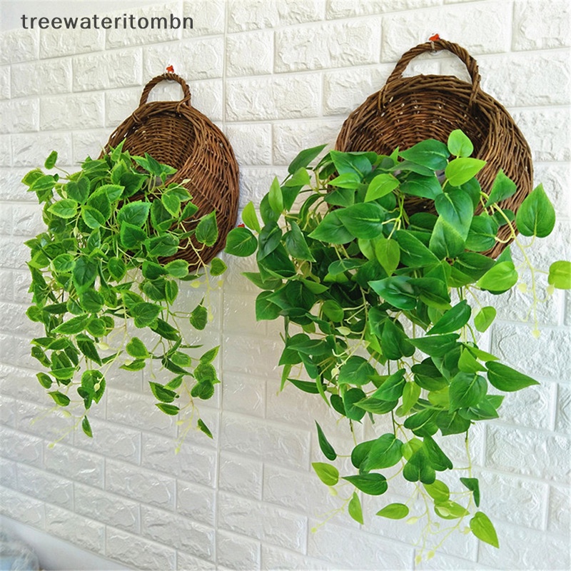 Tt ดอกไม้ Planter Wall หวาย Rattam ตะกร้าสวนหม้อผู้ถือพืช mbn