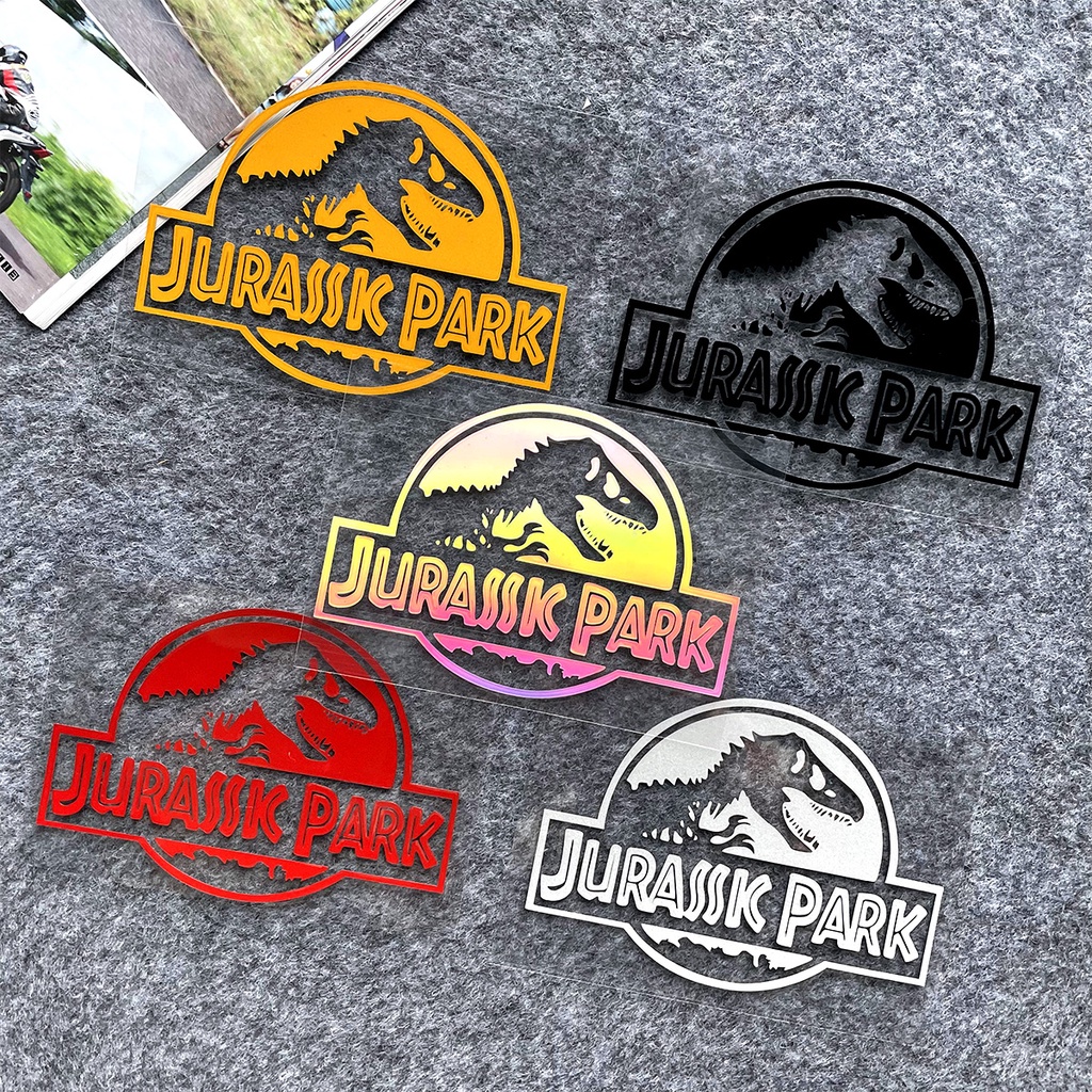 สติกเกอร์สะท้อนแสง ลายไดโนเสาร์ Jurassic Park สําหรับติดตกแต่งหมวกกันน็อค รถจักรยานยนต์ สกูตเตอร์