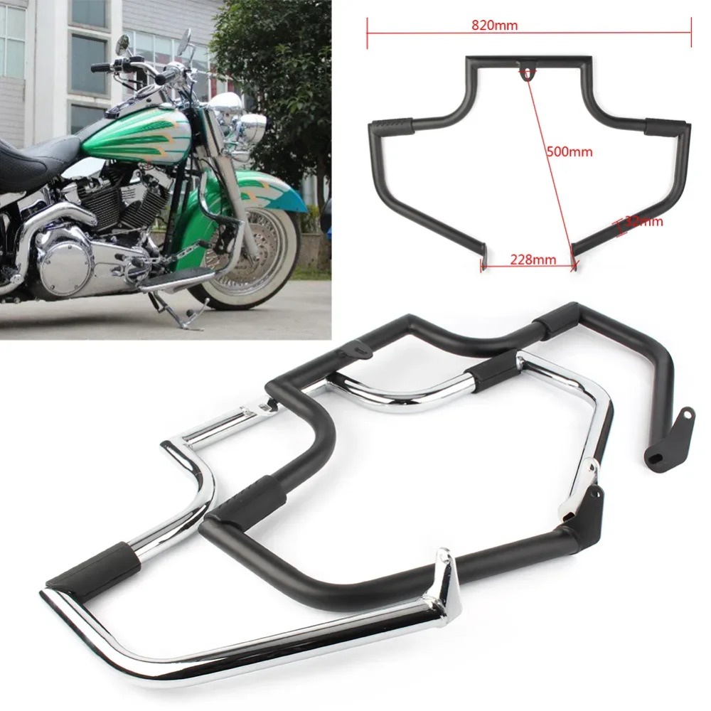 รถจักรยานยนต์ Crash Bar เครื่องยนต์ Guard Protector สําหรับ Harley Davidson FLSTC Softail Heritage C