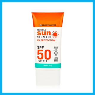 Beauty Buffet Invisible Sunscreen UV Protection SPF 50 Pa++++ 50g บิวตี้ บุฟเฟต์ กันแดดเนื้อเซรั่ม สูตรอ่อนโยนพิเศษ.