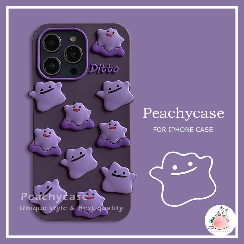 เคสโทรศัพท์มือถือ ซิลิโคนนิ่ม กันกระแทก ลายมอนสเตอร์สีม่วงน่ารัก สําหรับ iPhone 15 14 Plus 13 12 Pro Max 11 Xr Xs X