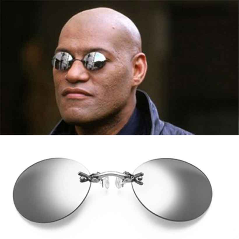 YPSS คลิปบนแว่นตาจมูกรอบ Rimless Matrix Morpheus แว่นตากันแดด Mini Frameless Vintage ผู้ชายแว่นตา UV400