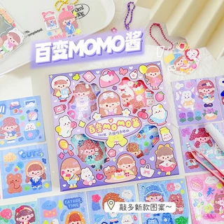 (100 ชิ้น/กล่อง) ชุดสติกเกอร์การ์ตูนเลเซอร์ สมุดโน้ต น่ารัก สติกเกอร์ DIY สําหรับเด็ก