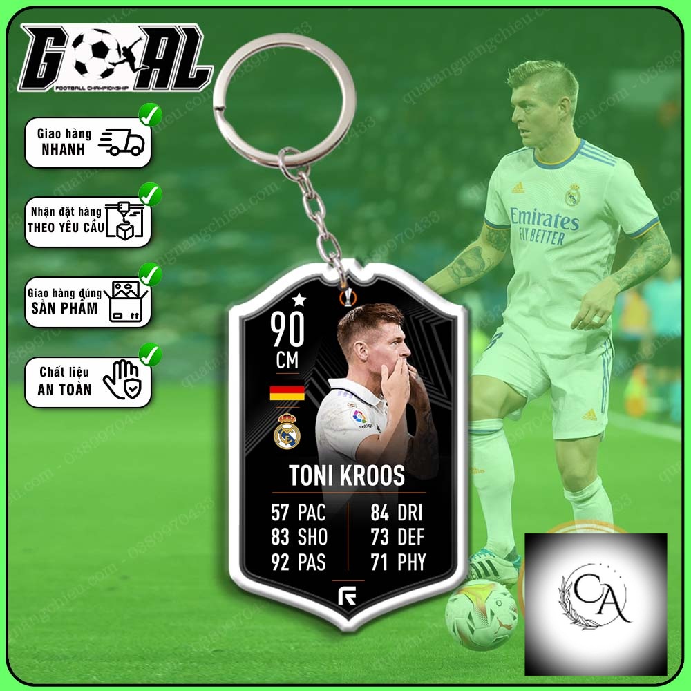 พวงกุญแจพร้อมภาพเครื่องเล่น Toni Kroos - Real Madrid Club[6737-6748]