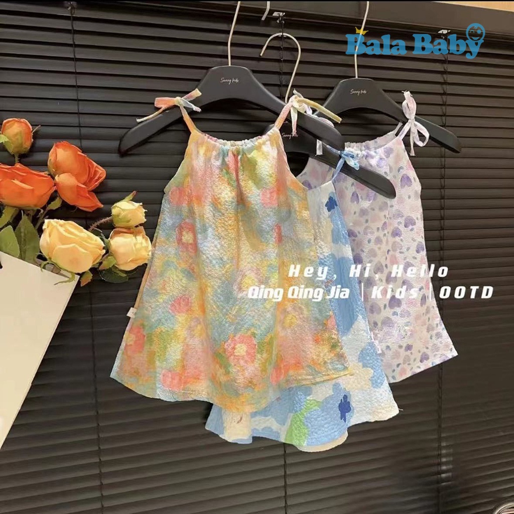 ชุดกระโปรงเด็ก เดรสสายเดี่ยวเด็กผู้หญิง ชุดแฟชั่น น่ารักๆ LYQ17